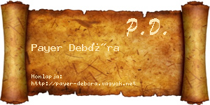 Payer Debóra névjegykártya